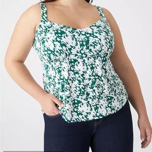 NWT Lane Bryant Women’s Size 18/20 Strap Adjustable Tank Top Dapple Green V-Neck